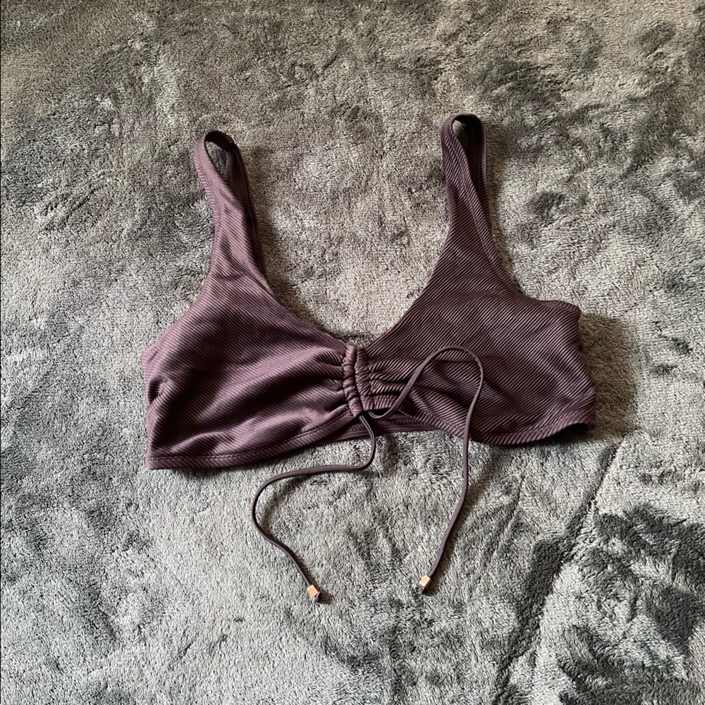 Black Ribbed Swim Top Size XL